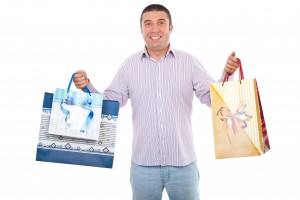 Buyer man with shopping bags